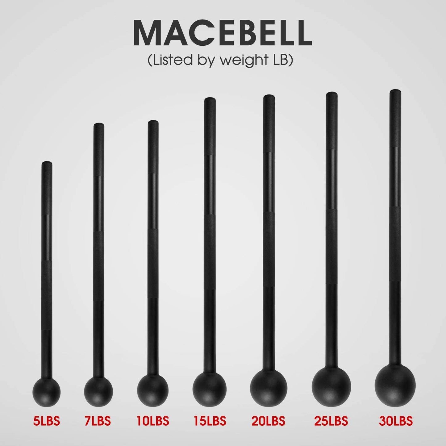 Steel Mace Bell for Comprehensive Strength Training - Full Body, Shoulder, Grip, and Forearm Workouts, Available in 5 to 30 LB Options for Men and Women