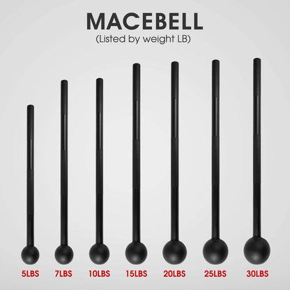 Steel Mace Bell for Comprehensive Strength Training - Full Body, Shoulder, Grip, and Forearm Workouts, Available in 5 to 30 LB Options for Men and Women