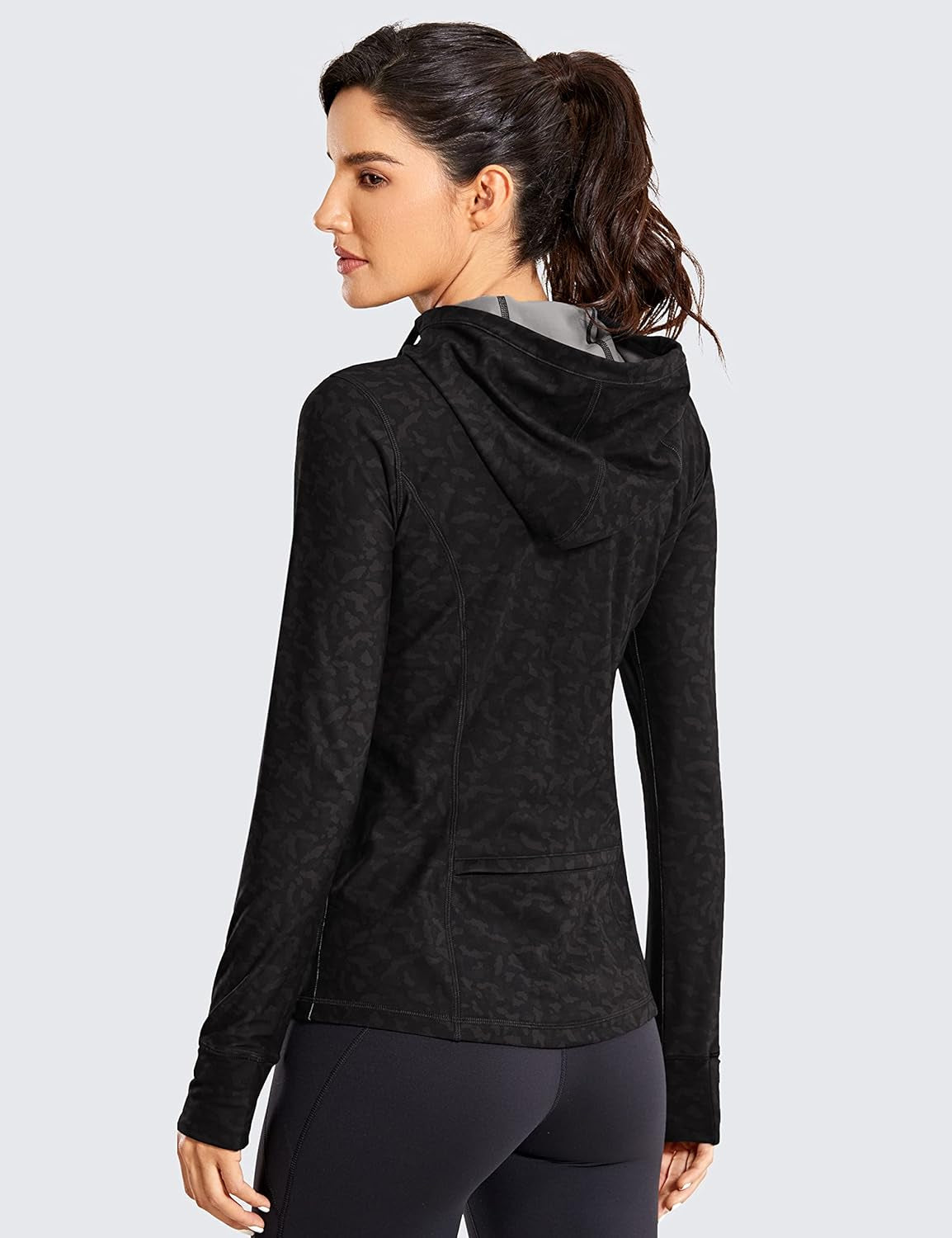 Women's Brushed Full-Zip Hoodie Jacket for Sports and Workout with Zip Pockets