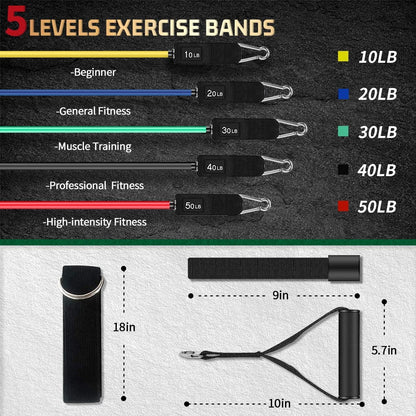 Professional Resistance Bands with Handles for Strength Training at Home - Exercise and Workout Bands for Men and Women