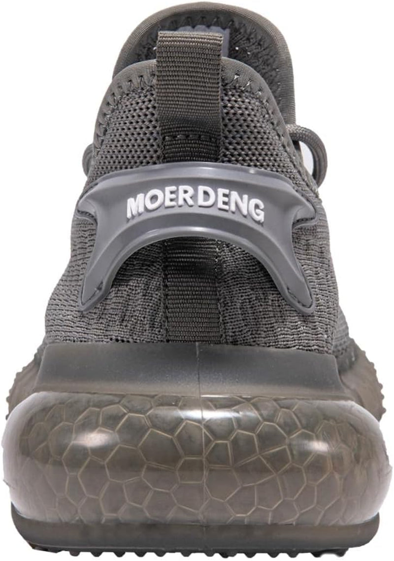 Men's Athletic Outdoor Walking and Running Shoes - Slip-On Fashion Sneakers in Dark Grey, Size 13