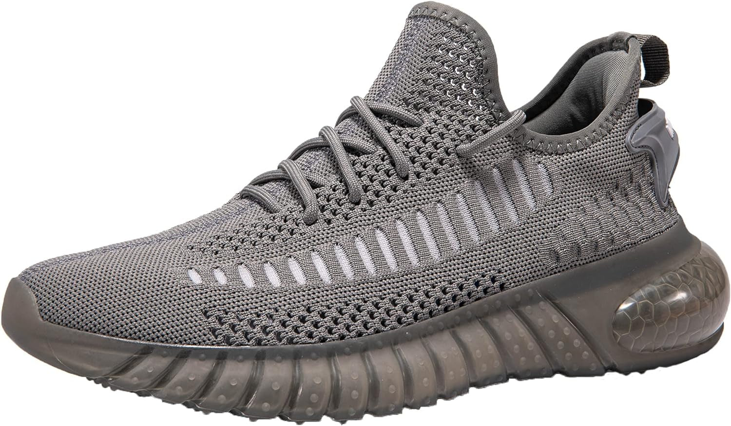 Men's Athletic Outdoor Walking and Running Shoes - Slip-On Fashion Sneakers in Dark Grey, Size 13