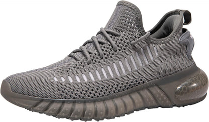 Men's Athletic Outdoor Walking and Running Shoes - Slip-On Fashion Sneakers in Dark Grey, Size 13