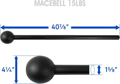 Steel Mace Bell for Comprehensive Strength Training - Full Body, Shoulder, Grip, and Forearm Workouts, Available in 5 to 30 LB Options for Men and Women