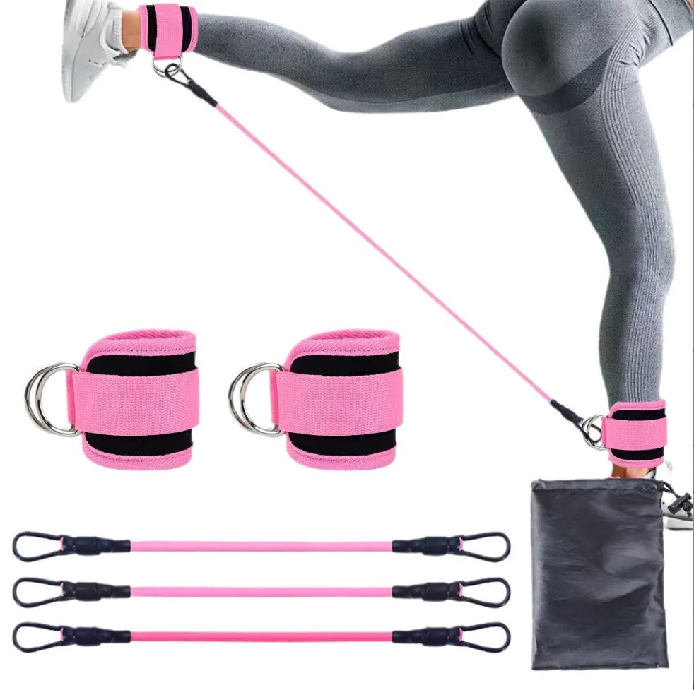 Premium Booty Leg Resistance Bands with Ankle Straps for Hip Fitness Training and Glute Workouts for Women