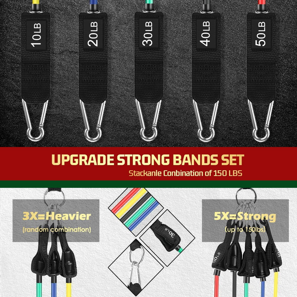 Professional Resistance Bands with Handles for Strength Training at Home - Exercise and Workout Bands for Men and Women