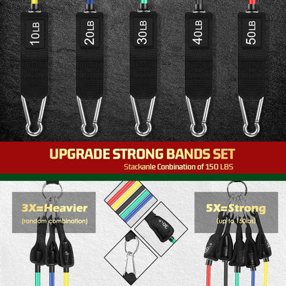 Professional Resistance Bands with Handles for Strength Training at Home - Exercise and Workout Bands for Men and Women