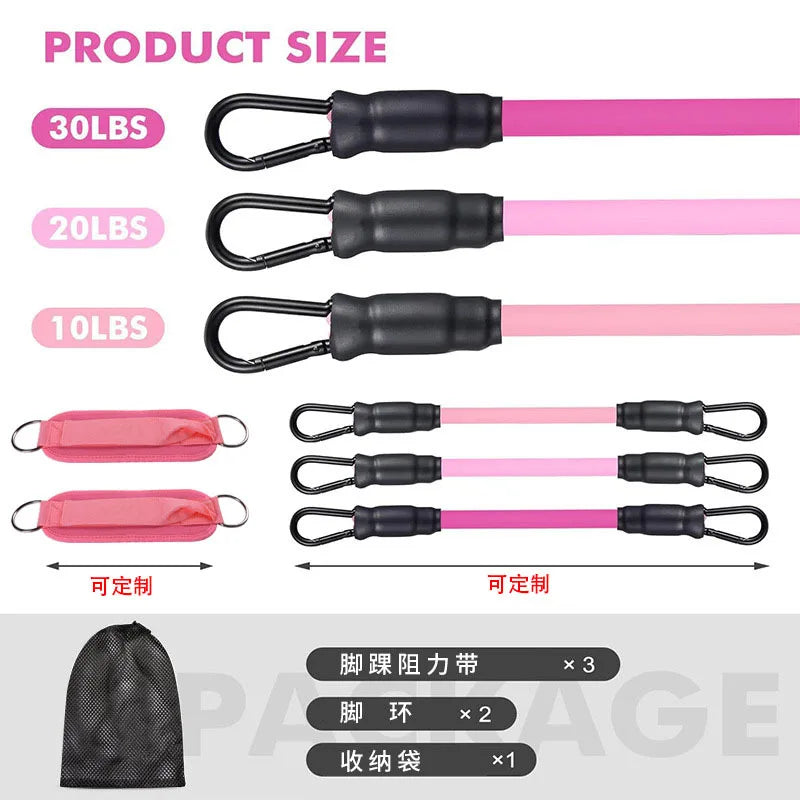 Premium Booty Leg Resistance Bands with Ankle Straps for Hip Fitness Training and Glute Workouts for Women