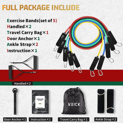Professional Resistance Bands with Handles for Strength Training at Home - Exercise and Workout Bands for Men and Women