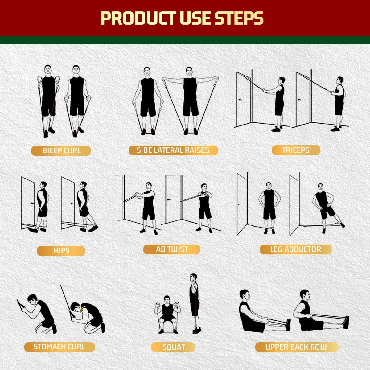 Professional Resistance Bands with Handles for Strength Training at Home - Exercise and Workout Bands for Men and Women