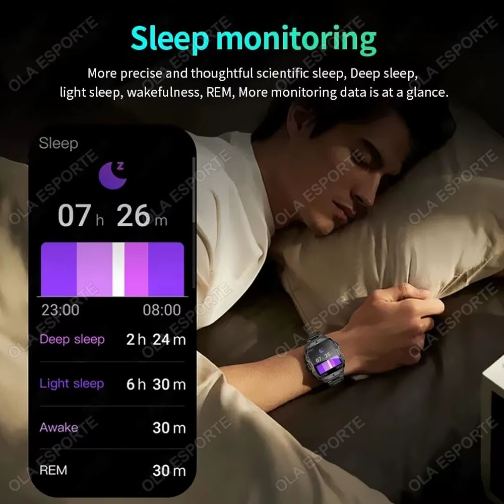 Men's Smartwatch with Flashlight, Bluetooth Calling, Fitness Tracking, IP68 Waterproof - Compatible with Android and iOS, 2025 Model