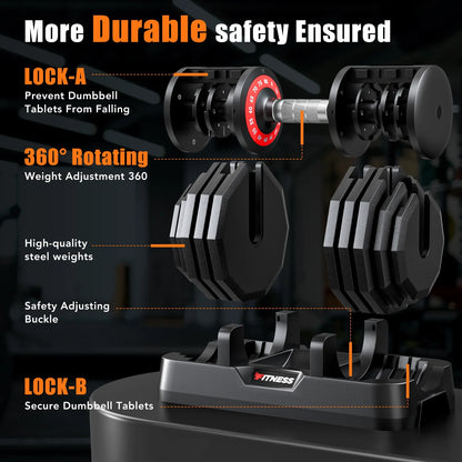Adjustable Dumbbell Set - 160 lbs (80 lbs x 2), 16-in-1 Quick-Select Weight Adjustable Dumbbells for Comprehensive Home Workouts