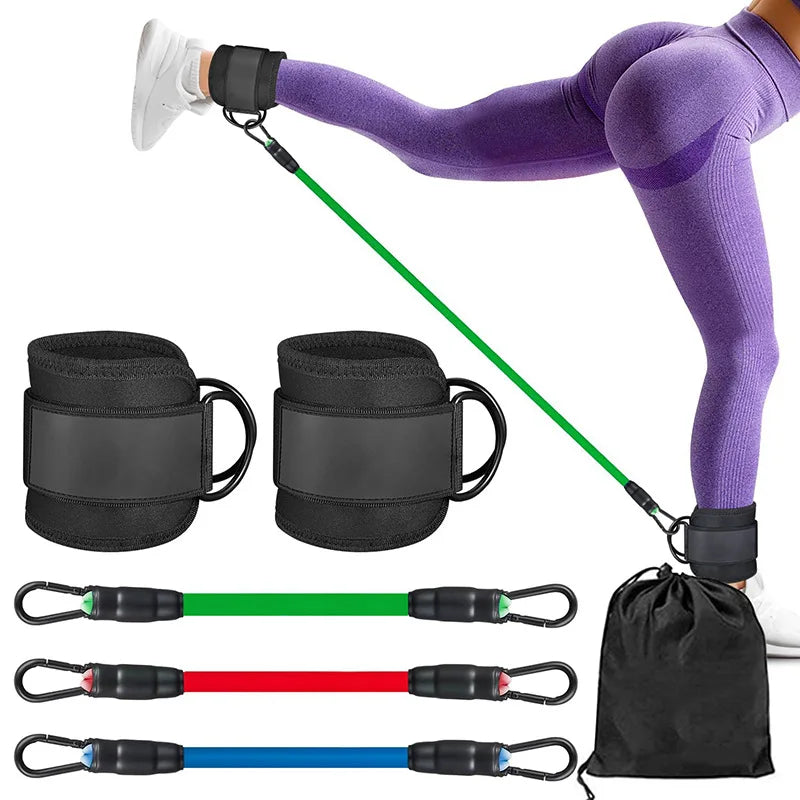 Premium Booty Leg Resistance Bands with Ankle Straps for Hip Fitness Training and Glute Workouts for Women