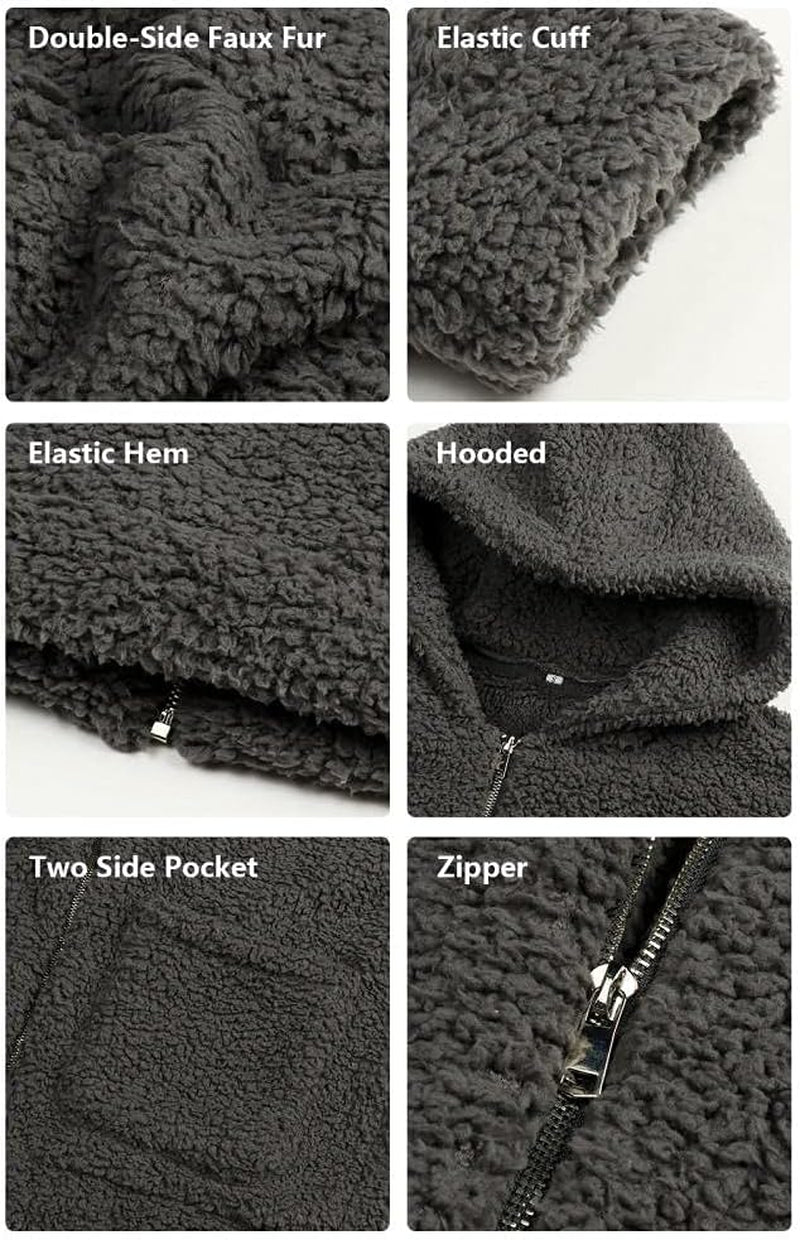 Women's Plaid Faux Fleece Long Sleeve Lapel Coat with Shearling Detail