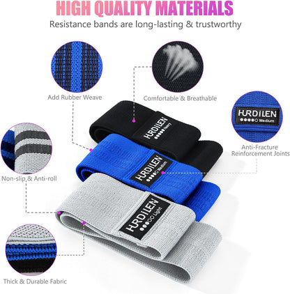 Professional Resistance Bands for Exercise - 3 Levels of Elastic Stretch Bands for Home Fitness, Strength Training, Yoga, and Physical Therapy with Carry Bag for Men and Women