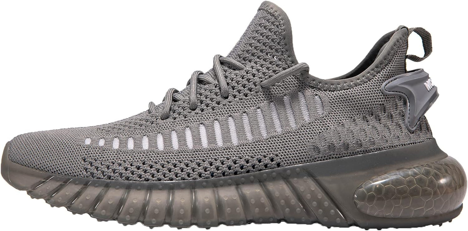 Men's Athletic Outdoor Walking and Running Shoes - Slip-On Fashion Sneakers in Dark Grey, Size 13