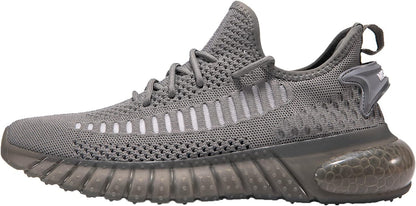 Men's Athletic Outdoor Walking and Running Shoes - Slip-On Fashion Sneakers in Dark Grey, Size 13