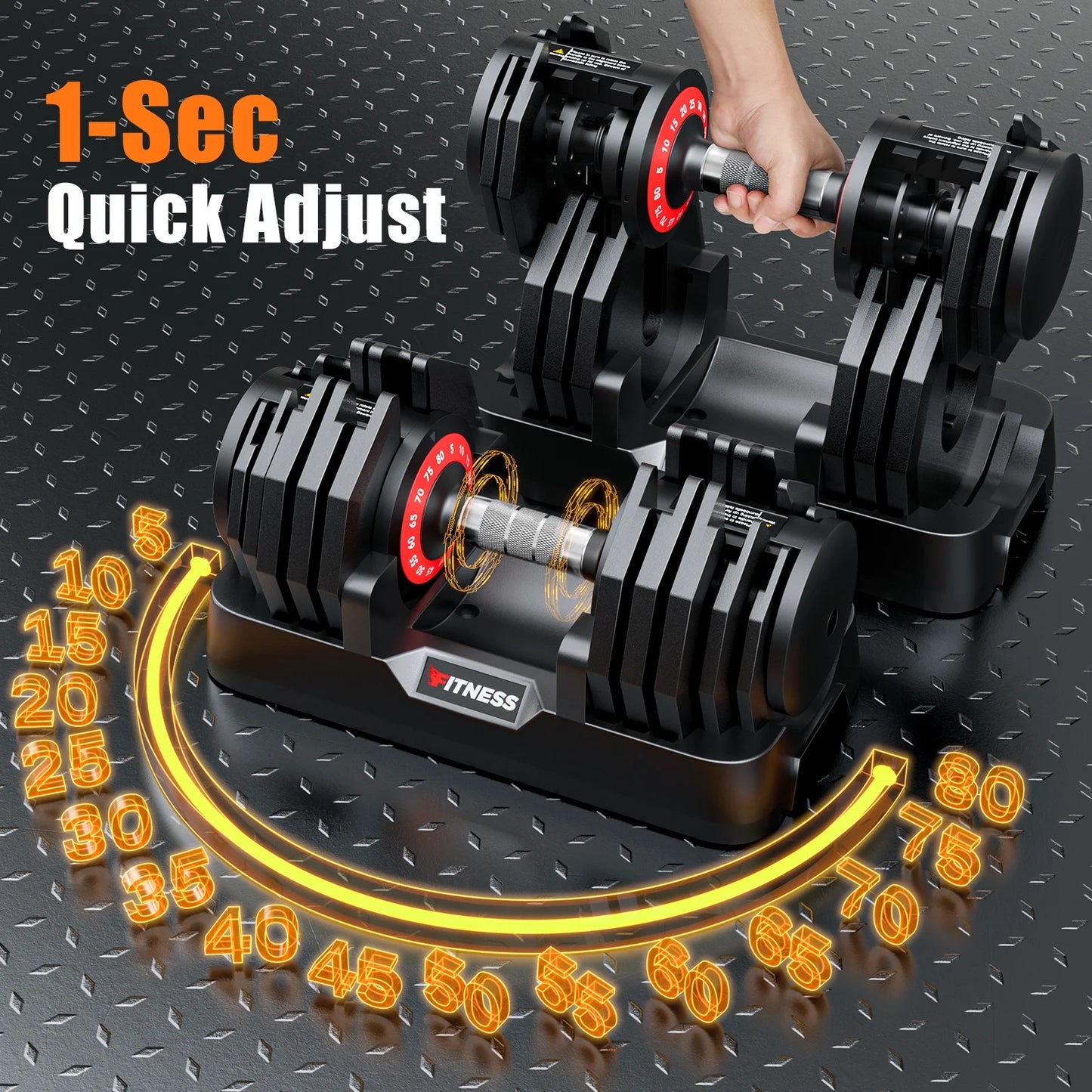 Adjustable Dumbbell Set - 160 lbs (80 lbs x 2), 16-in-1 Quick-Select Weight Adjustable Dumbbells for Comprehensive Home Workouts