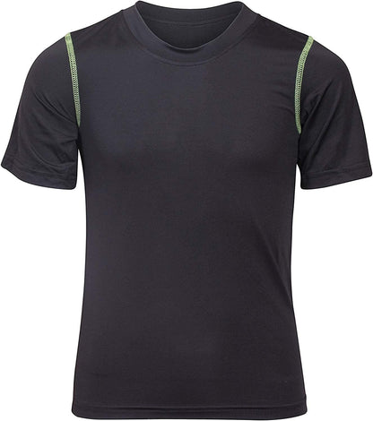 Boys' Athletic Performance Dry Fit Short Sleeve Shirt - 4 Pack Youth Active T-Shirts
