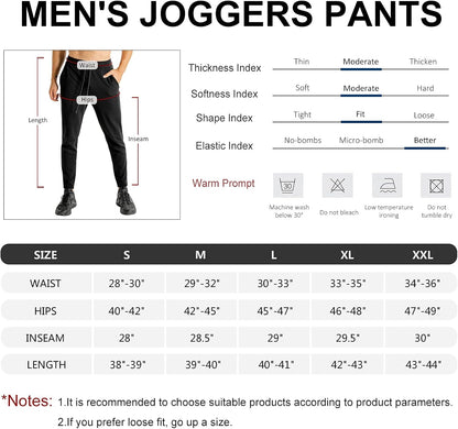 Men'S Slim Fit Workout Sweatpants,Men'S Jogger Pants with Zipper Pocket,Black,S